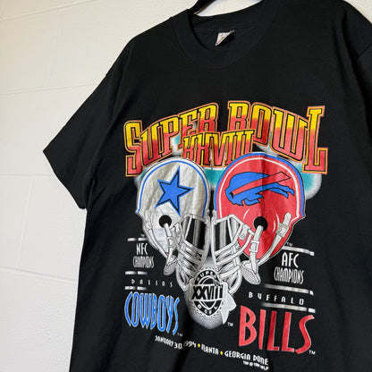 1994 Dallas Cowboys vs Buffalo Bills T-shirt Sz L (B2117)