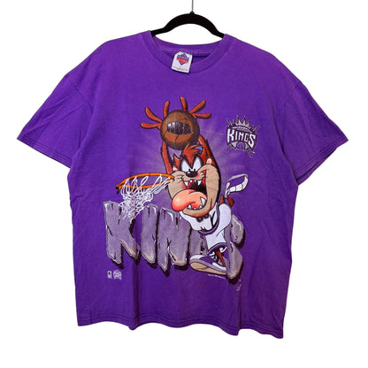 90s Taz Sacramento Kings NBA T-Shirt Sz L (B2469)