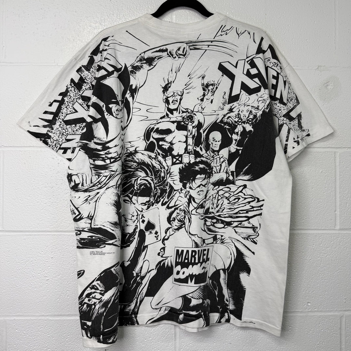1993 Marvel X-Men All Over Print T-Shirt Sz XL