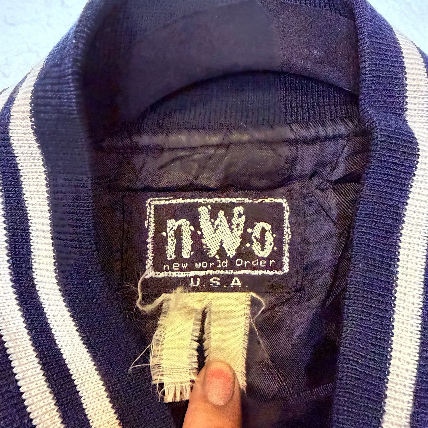 90's NWO Wrestling Letterman Leather/Wool Jacket Sz L
