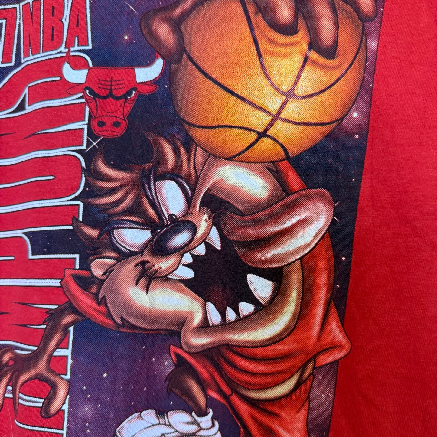 1997 Chicago Bulls Taz NBA T-Shirt Sz L (B2969)