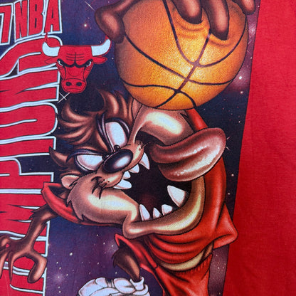 1997 Chicago Bulls Taz NBA T-Shirt Sz L (B2969)