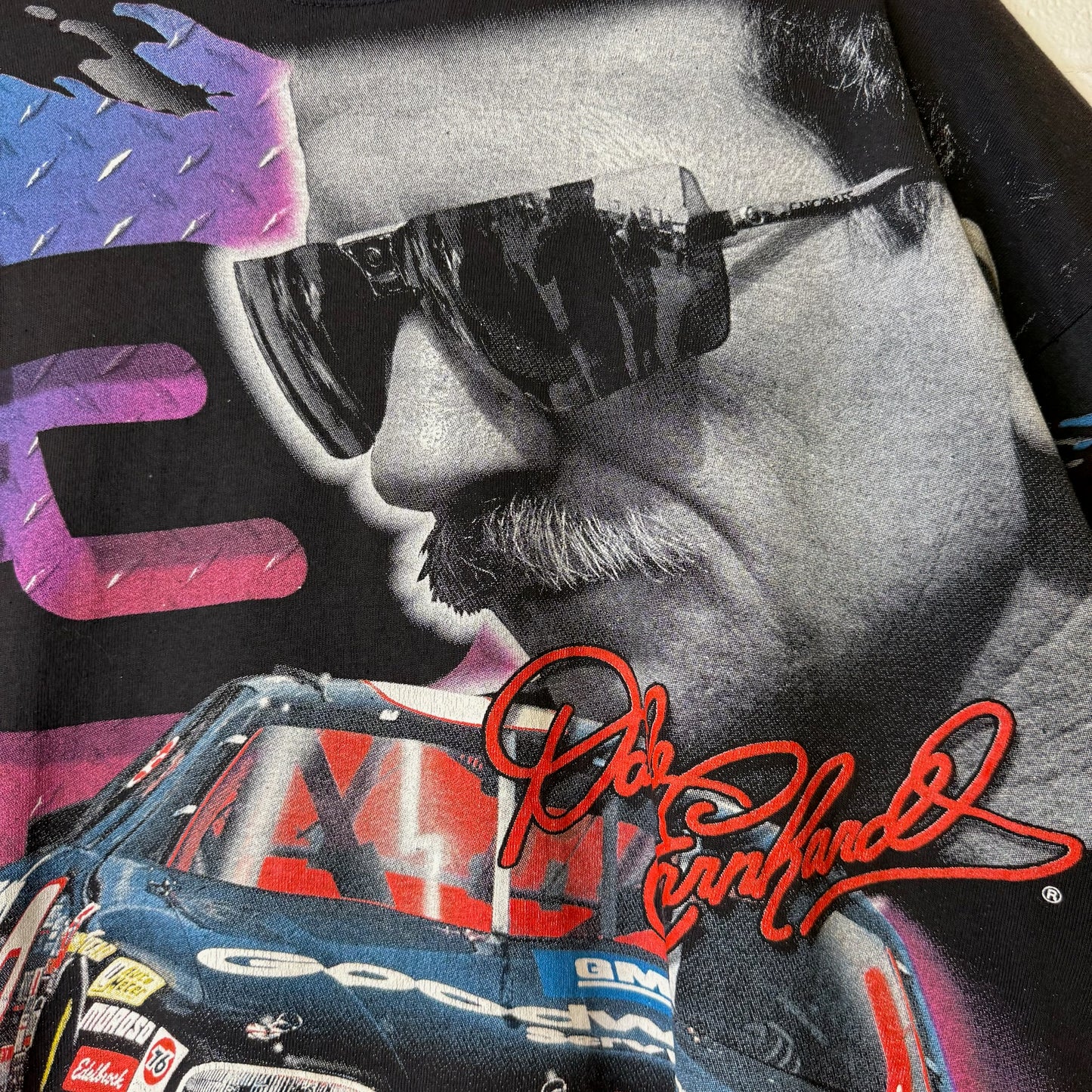 1997 Dale Earnhardt AOP NASCAR T-Shirt Size L (B2378 )