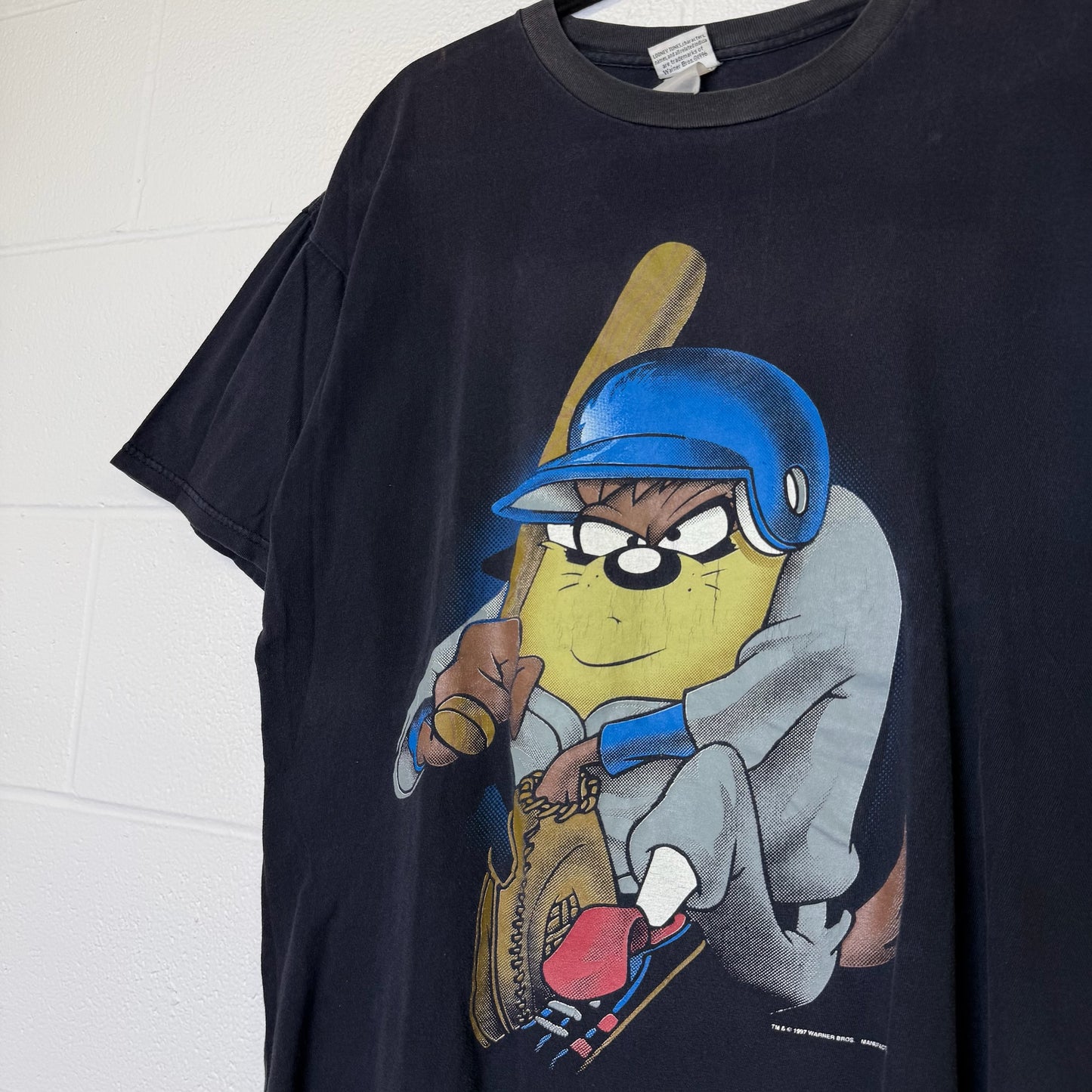 1997 Taz Looney Tunes Baseball MLB T-shirt Sz XL (B2994)