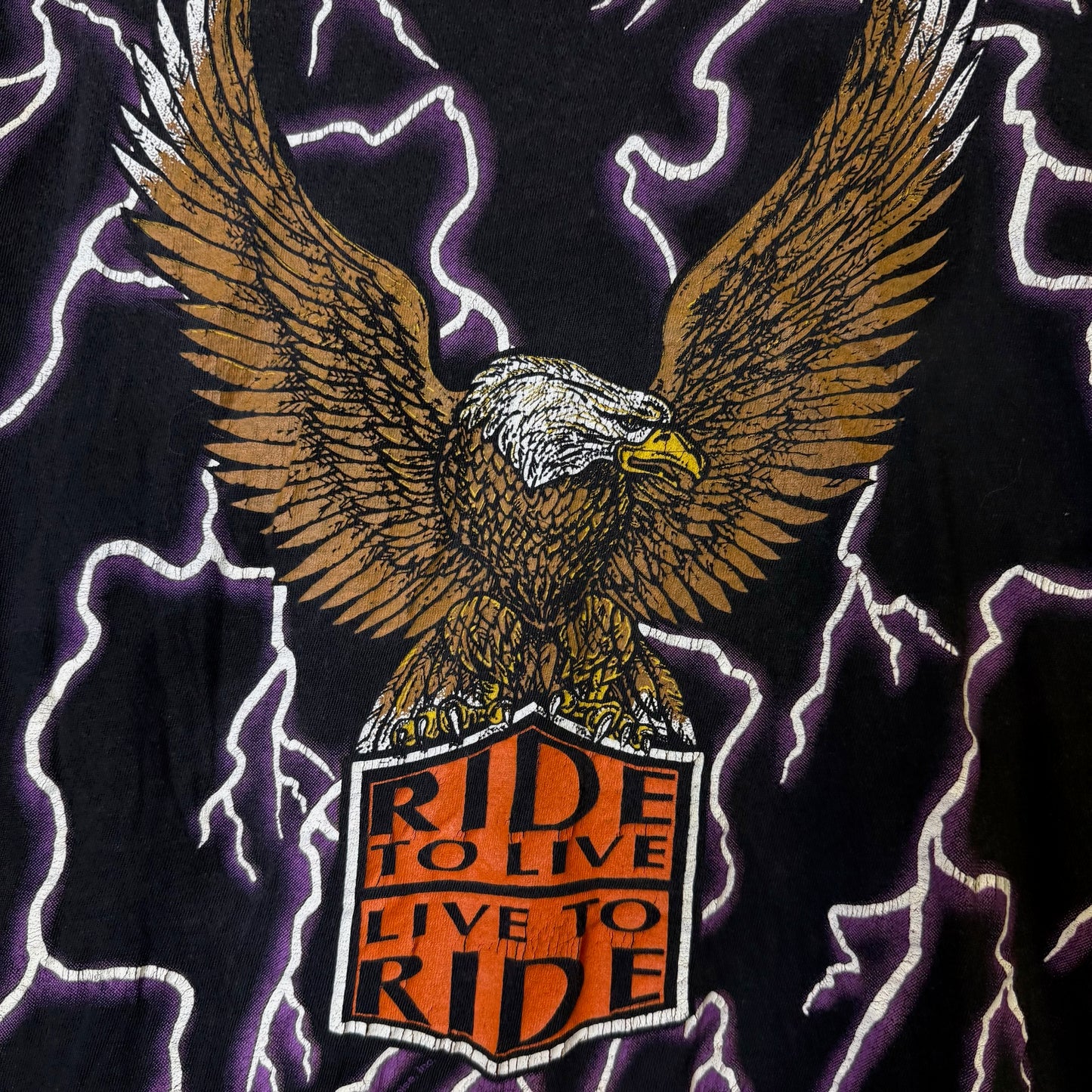 90s Eagle Ride to Live American Thunder T-shirt Sz M (B1713)