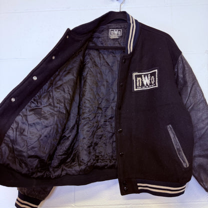 90's NWO Wrestling Letterman Leather/Wool Jacket Sz L
