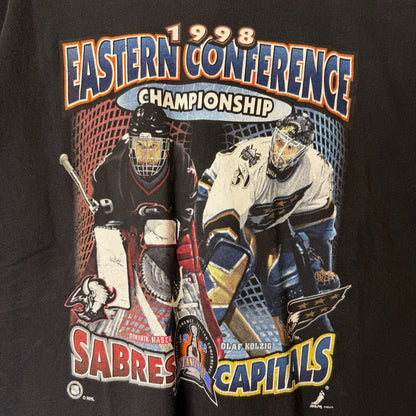 1998 NHL Eastern Conference Buffalo Sabres vs Washington Capitals T-shirt Sz XL (B2422)