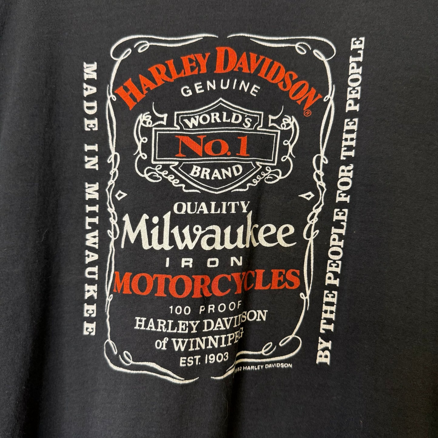 1982 Harley Davidson Winnipeg T-Shirt Sz L (B1391)
