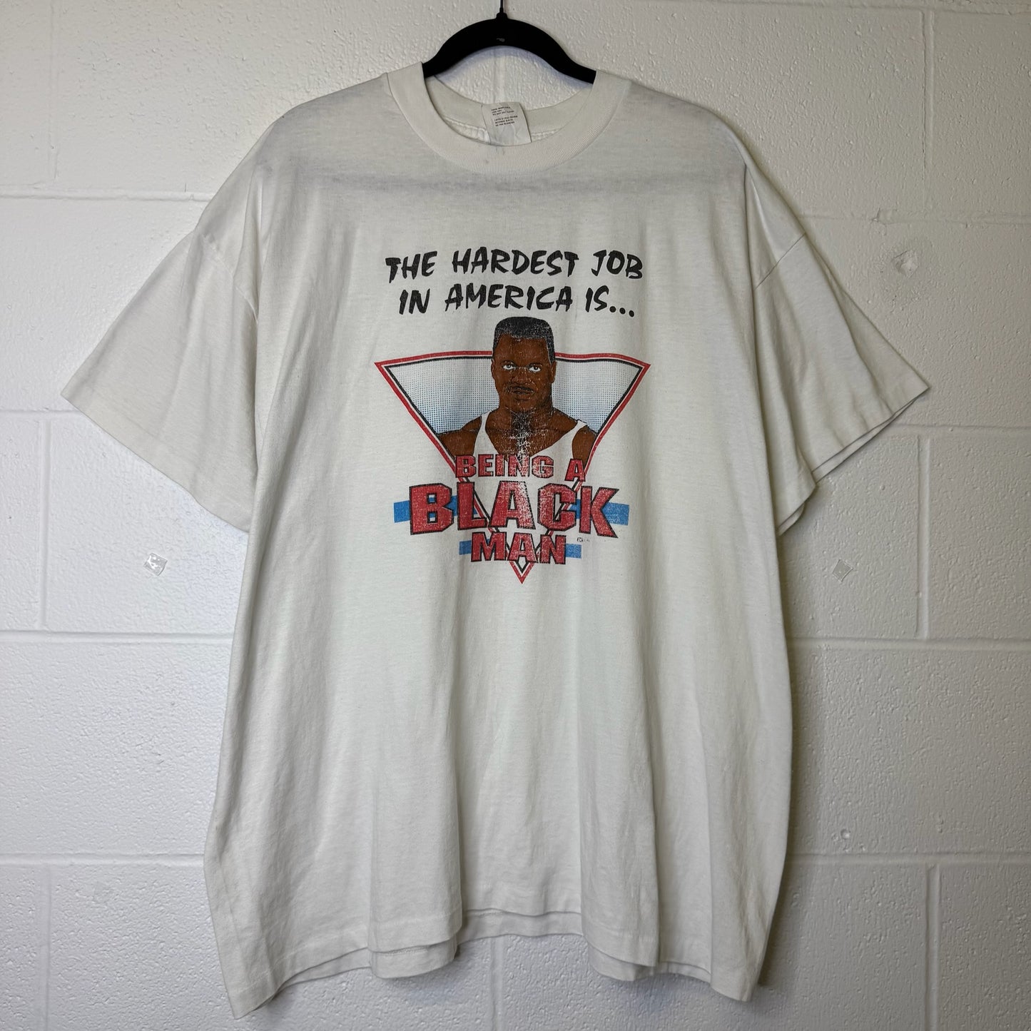 90's Hardest Job in America Being Black Man T-shirt Sz XL (B646)