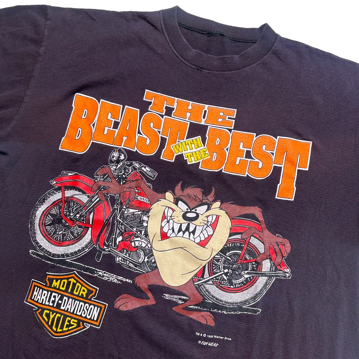 1993 Tasmanian Devil Harley Davidson Motorcycle T-shirt Sz 2XL (A5684)