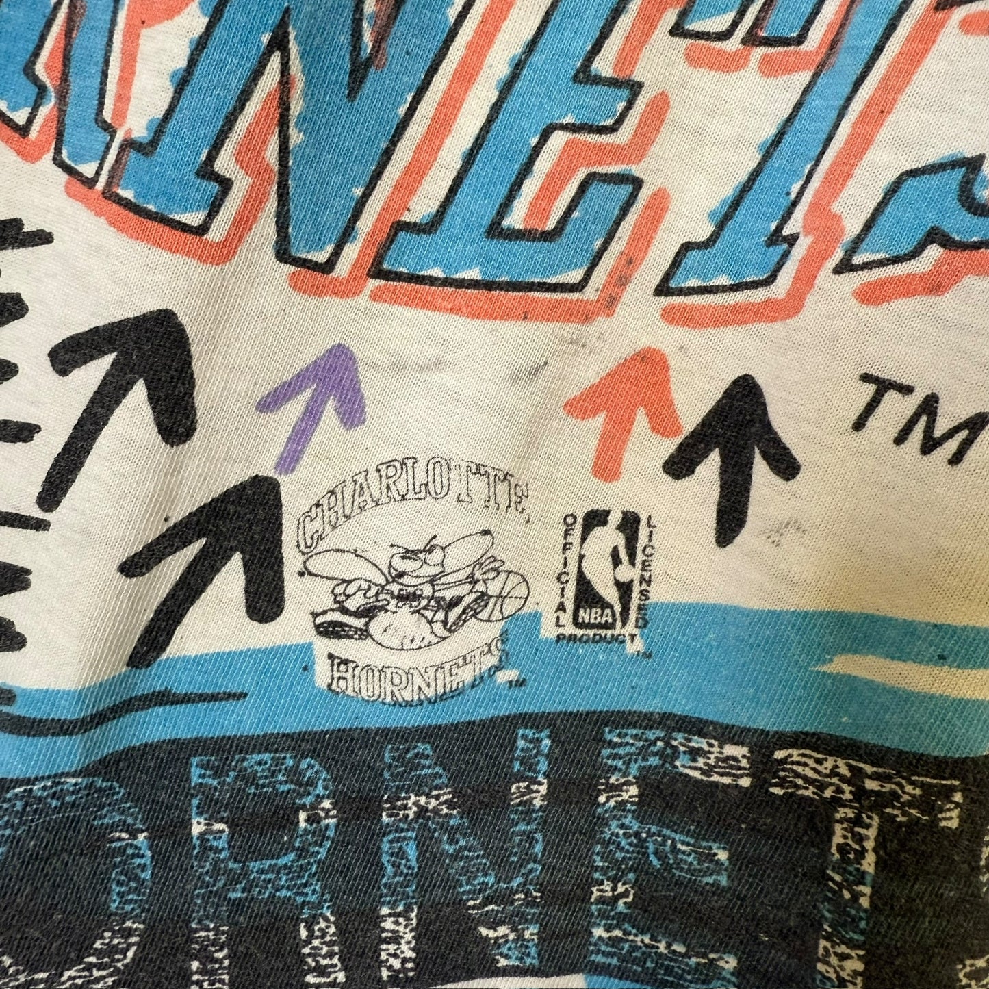 90s Charlotte Hornets Magic Johnson T's NBA AOP Sz 2XL