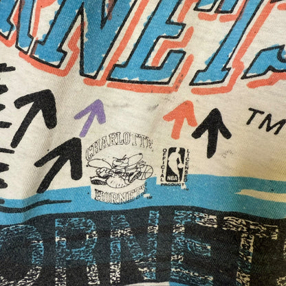 90s Charlotte Hornets Magic Johnson T's NBA AOP Sz 2XL