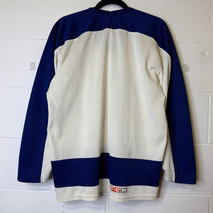 90s Toronto Maple Leafs NHL Hockey Wendell Clark Autographed CCM Jersey Sz L (B1977)