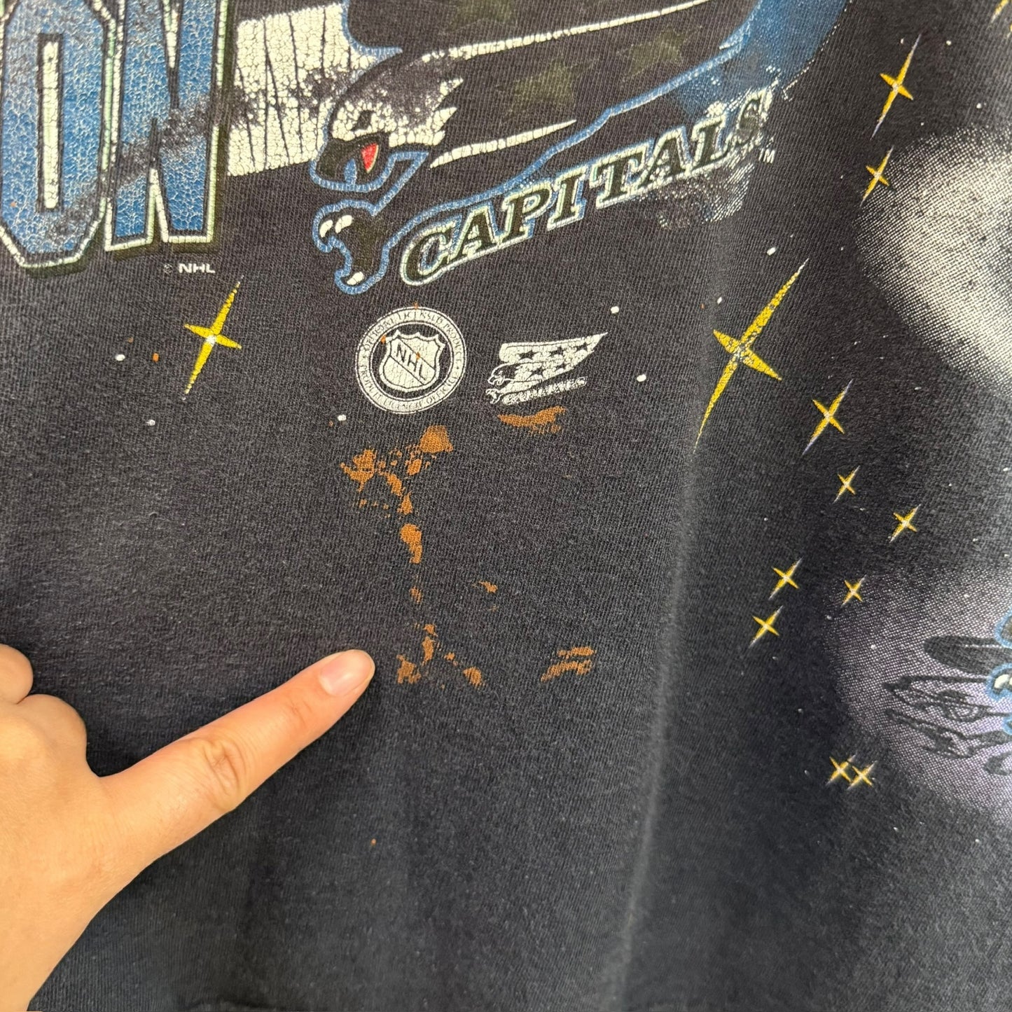 90s Washington Capitals NHL Bulletin AOP T-Shirt Sz XL
