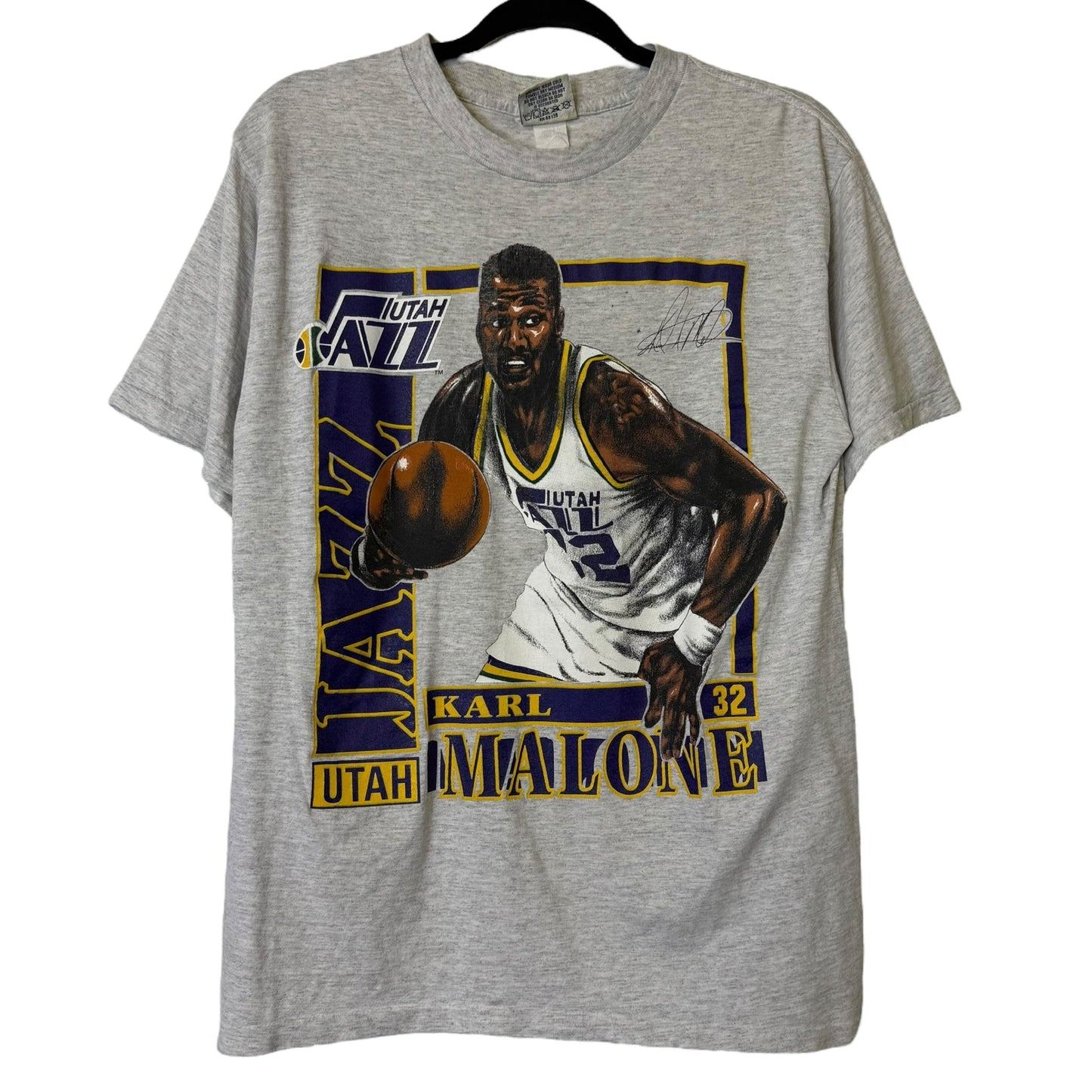 90s Karl Malone Utah Jazz Nutmeg NBA Player Card Sz L