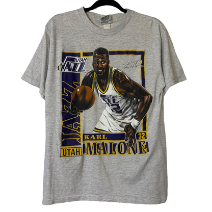 90s Karl Malone Utah Jazz Nutmeg NBA Player Card Sz L