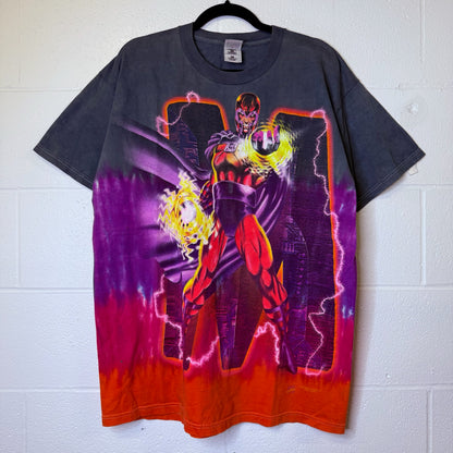 1998 Magneto AOP Marvel T-shirt Sz XL (X349)