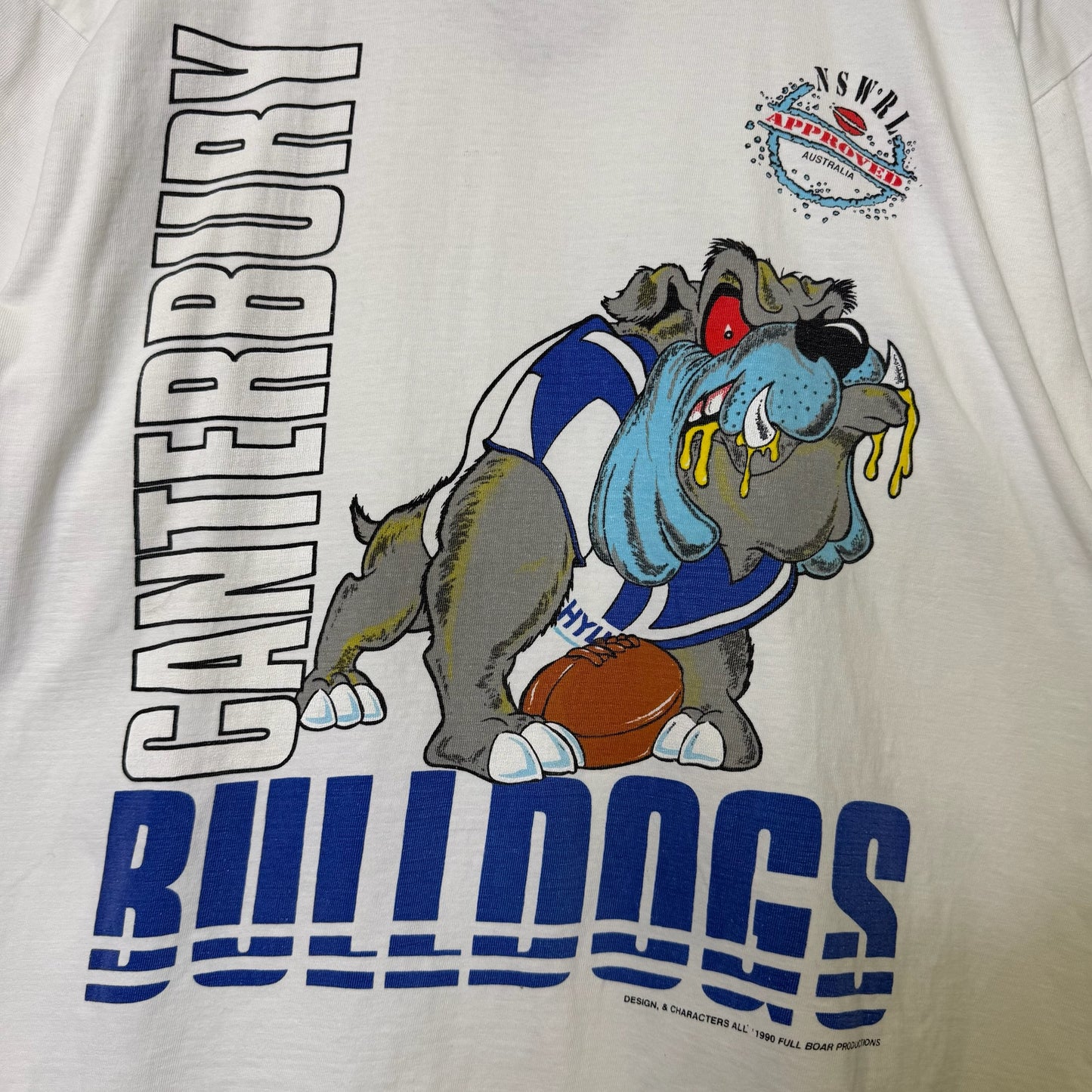 1990 Canterbury Bulldogs Rugby T-shirt Sz 2XL (A6480)