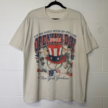 2002 New York Yankees MLB Opening Day T-shirt Sz XL (B1643)