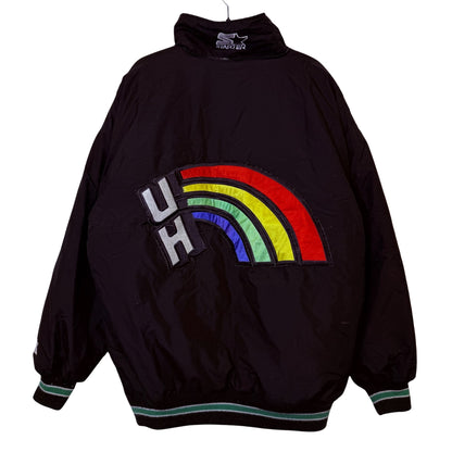 90s University of Hawaii Rainbow Warriors NCAA Starter Jacket Sz XL