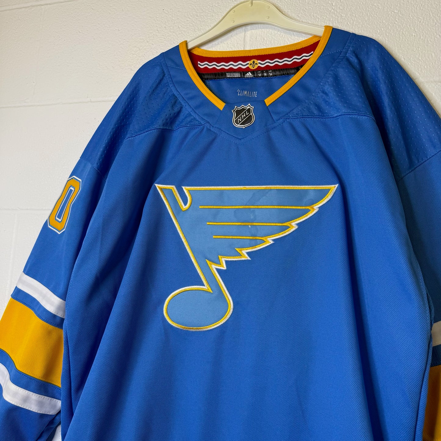 90's St Louis Blues NHL Adidas Brayden Shenn Autographed Jersey Sz 54