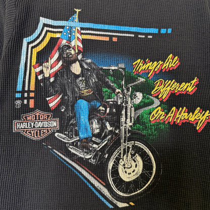 80's Harley Davidson Thermal Long Sleeve Sz M (B457)