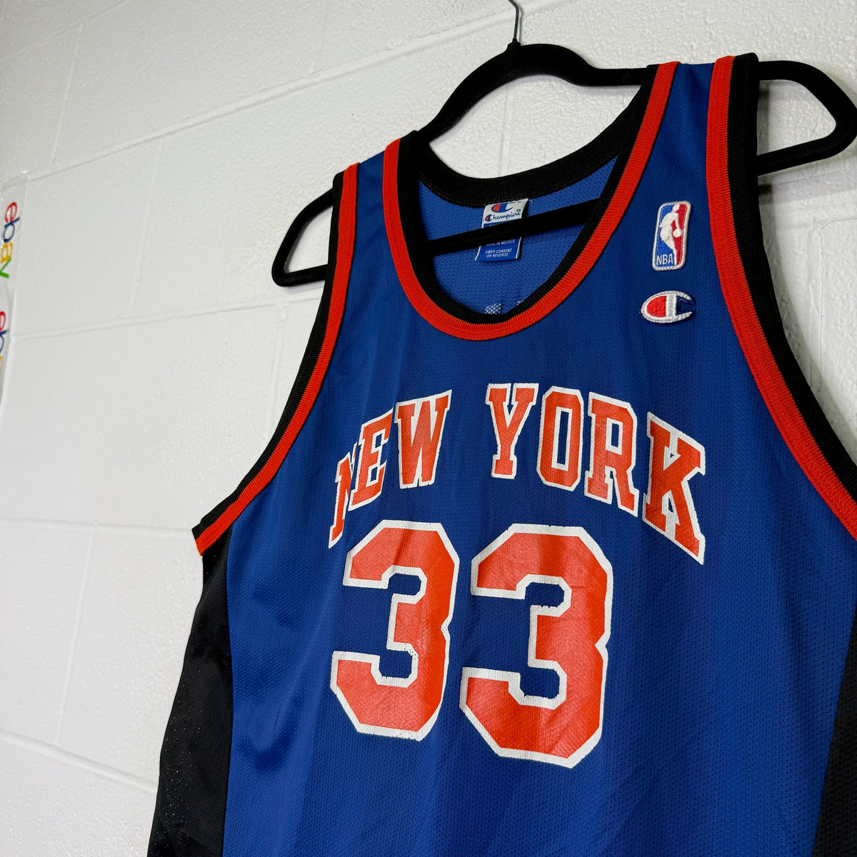 90s New York Knicks Patrick Ewing NBA Champion Jersey Sz 48
