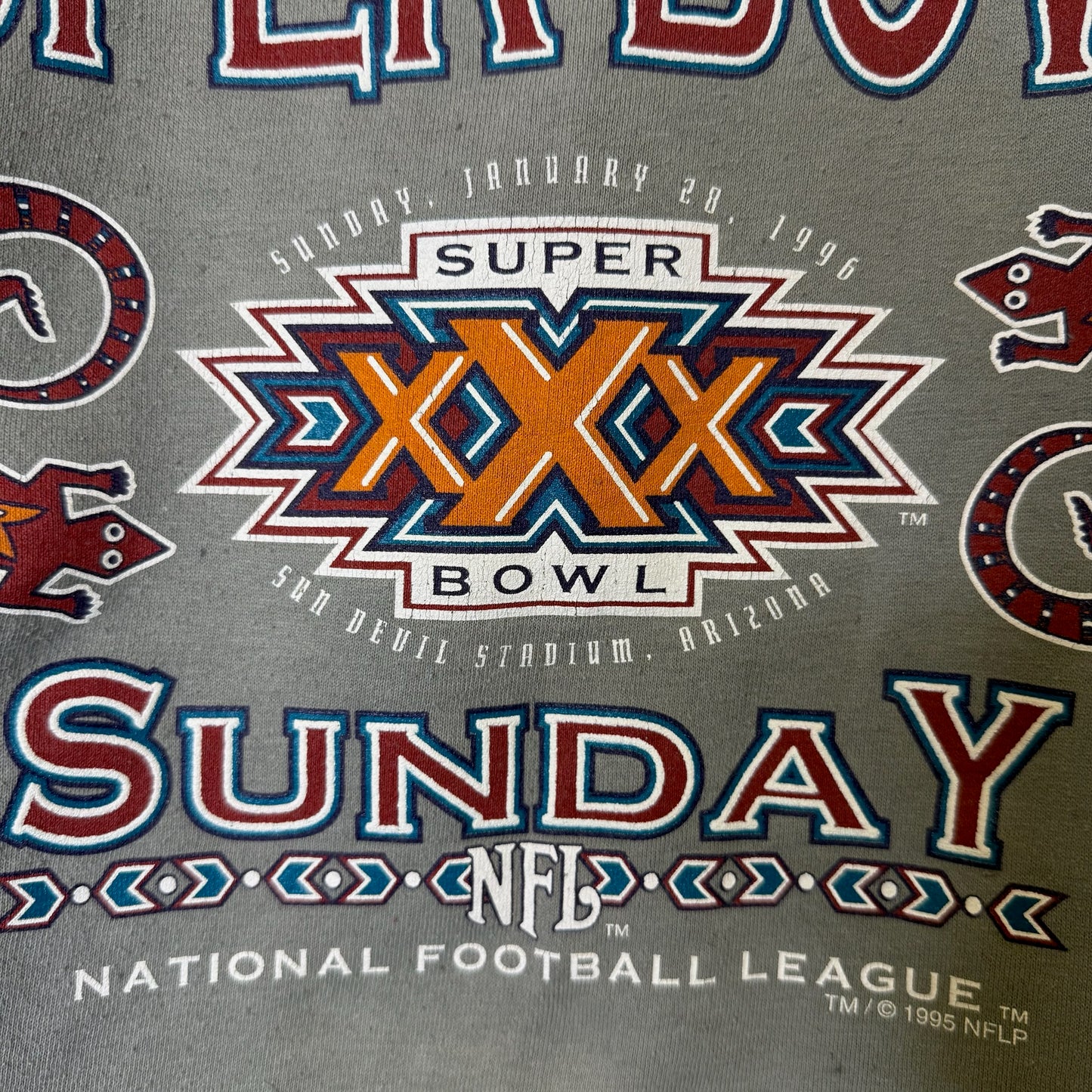 1996 Arizona Super Bowl Sunday NFL Crewneck Sz XL (B2092)