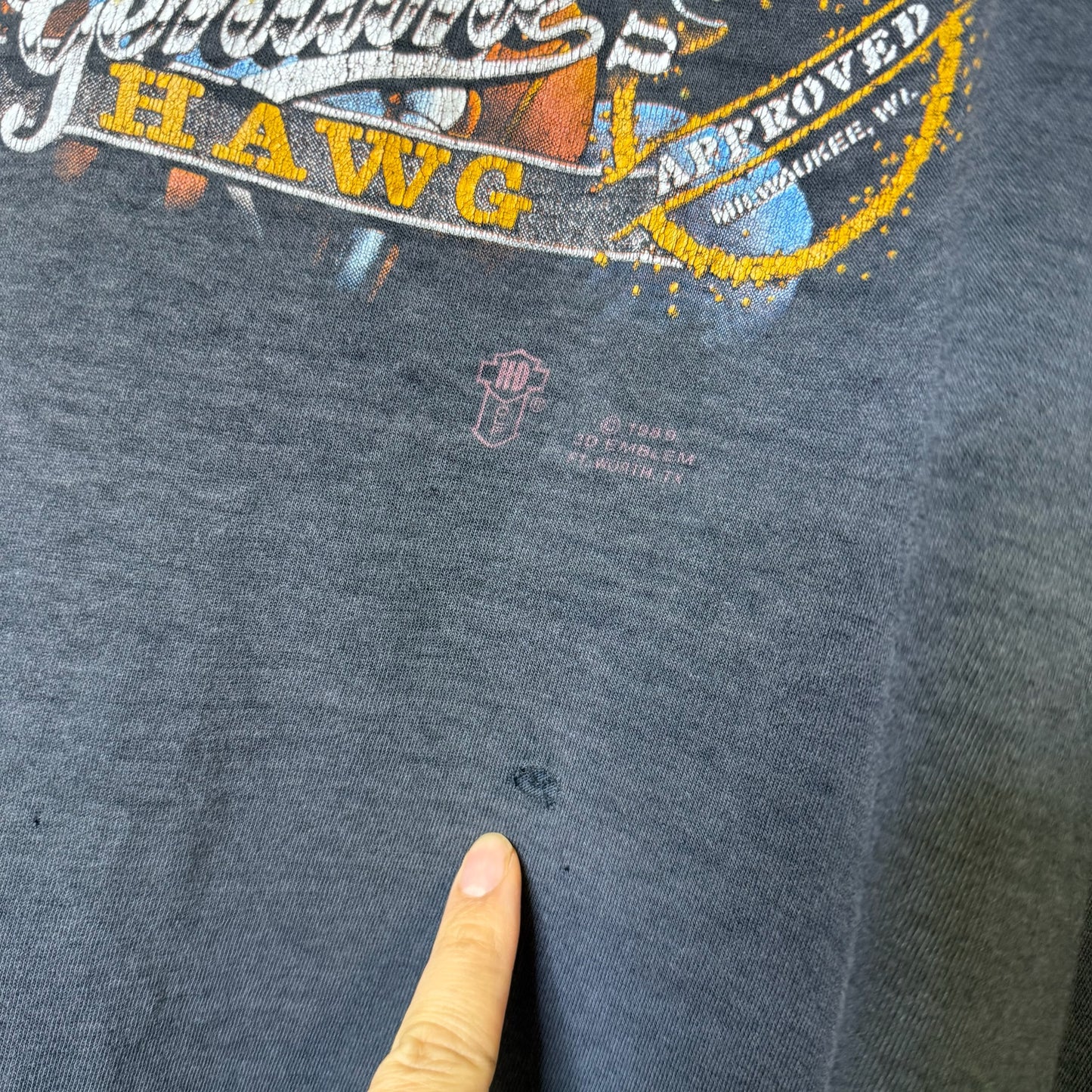 1989 Harley Davidson 3D Emblem Hawg T-Shirt Sz 3XL (B632)