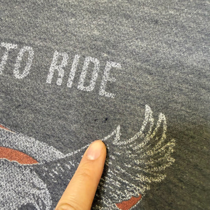 70's Harley Davidson Flag Chopped Crewneck Sz M (B459)