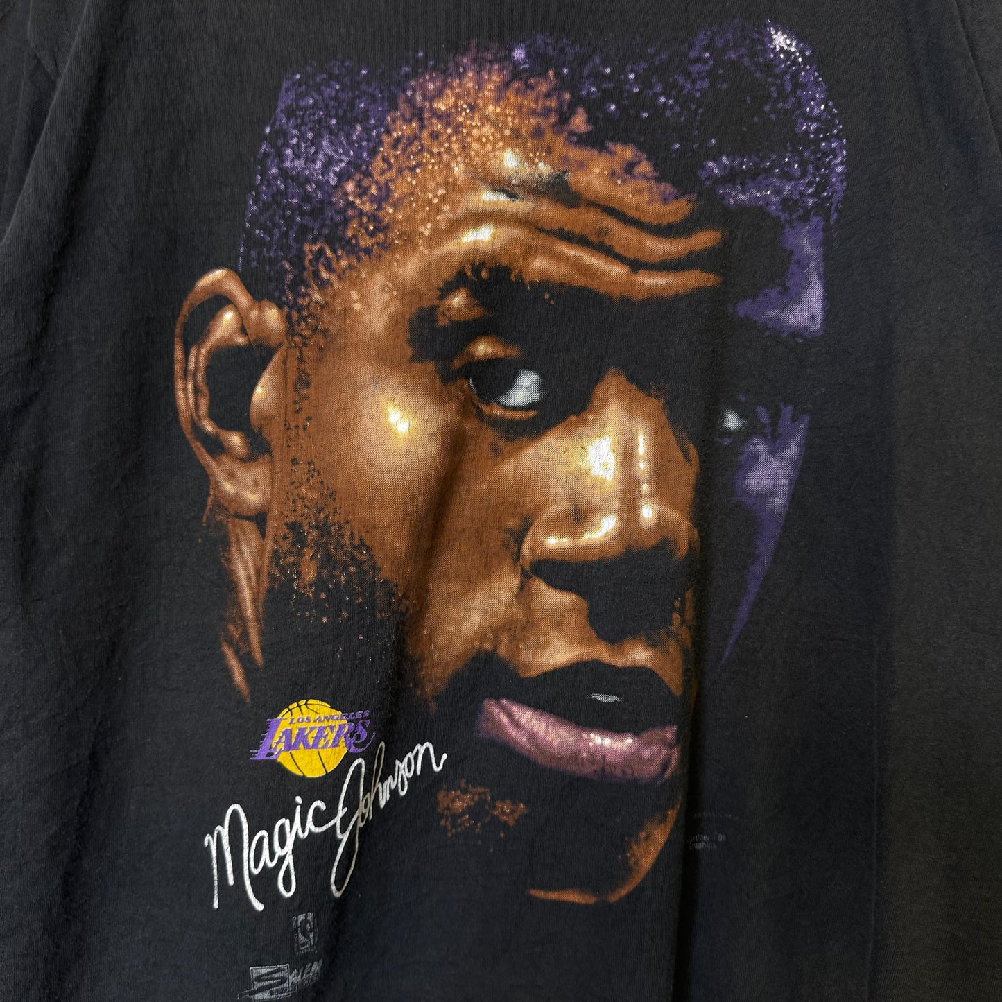90s Magic Johnson LA Lakers Salem NBA T-Shirt Sz XL (A706)