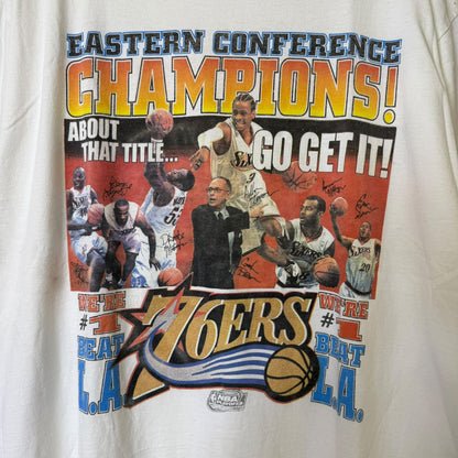 2001 Philadelphia 76ers NBA Eastern Conference Champs Sz XL