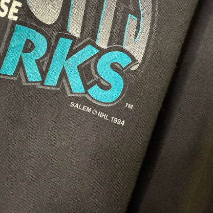 90's San Jose Sharks NHL Salem Sports T-shirt Sz L (B1683)