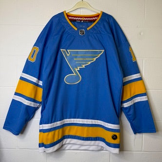 90's St Louis Blues NHL Adidas Brayden Shenn Autographed Jersey Sz 54