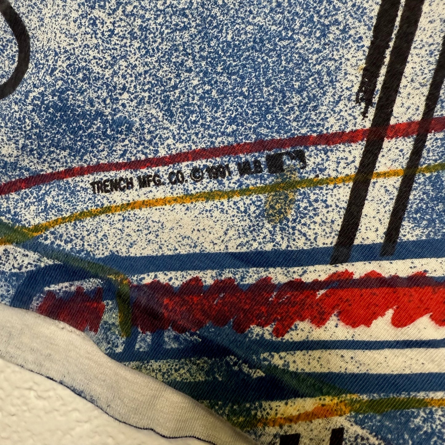 1991 Atlanta Braves MLB AOP T-shirt Sz L (B581)