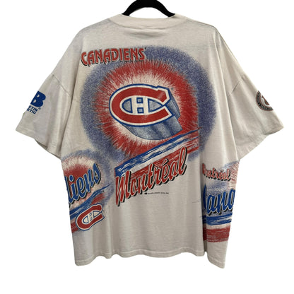 1992 Montreal Canadiens NHL Bulletin AOP T-Shirt Sz XL