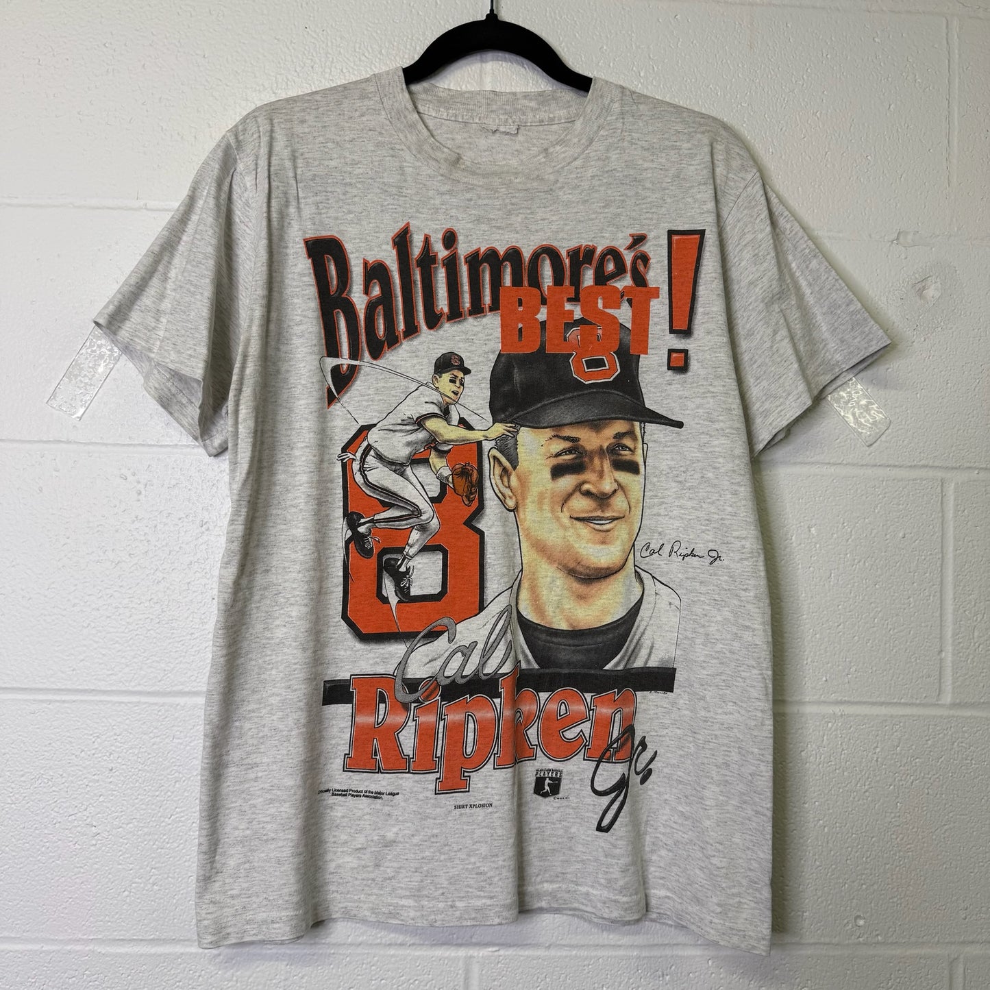 90's Cal Ripken Baltimore Orioles Xplosion NFL T-shirt Sz L (B675)