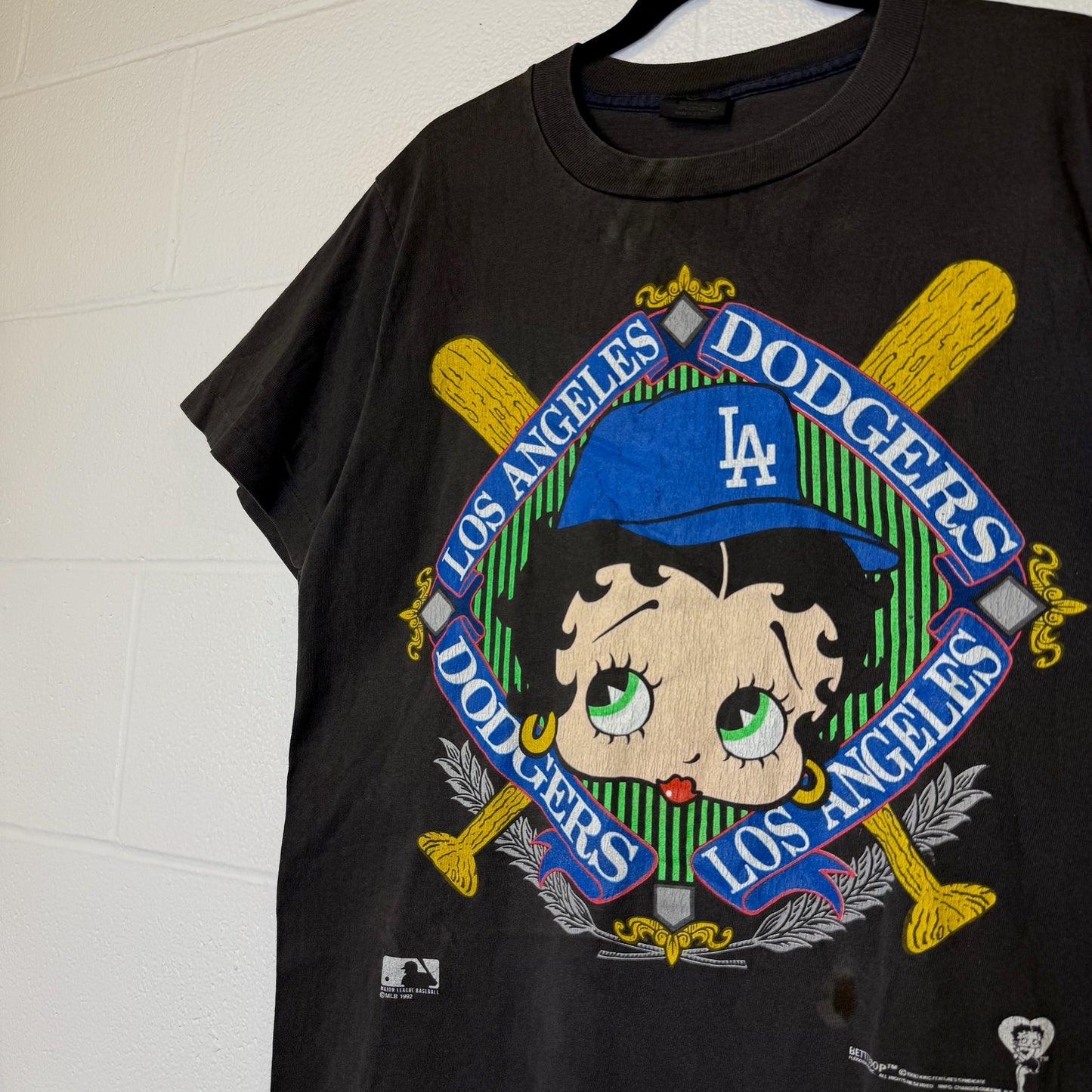 90s Betty Boop LA Dodgers MLB T-Shirt Sz L (B2819)