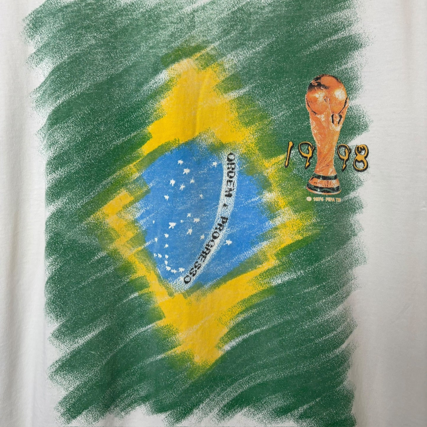 1998 Brazil World Cup T-shirt Sz S (A7285)