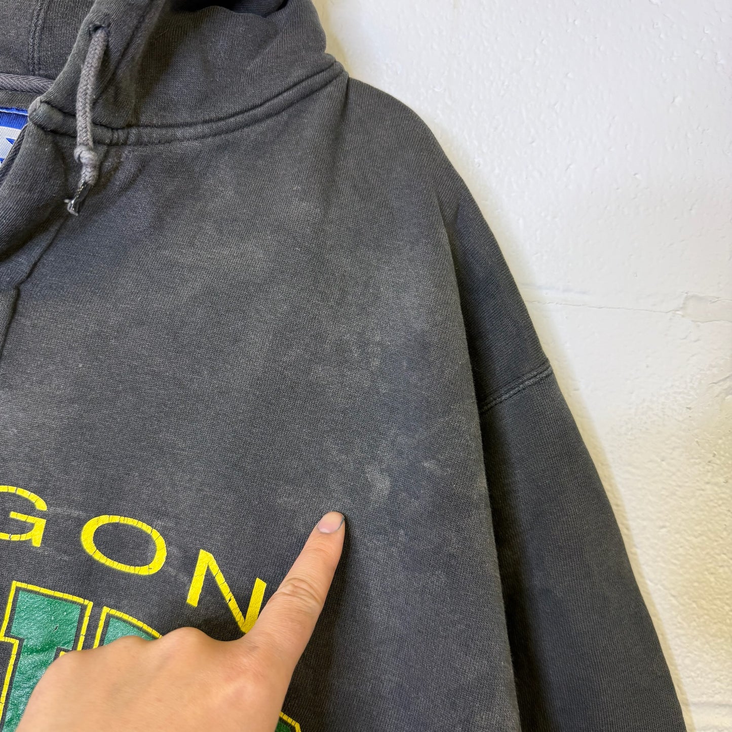 90s Oregon Ducks NCAA Starter Hoodie Sz L (B2464)