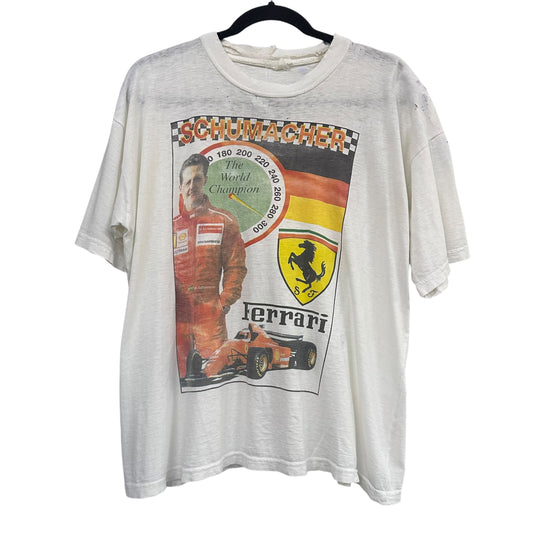 90s Michael Schumacher Ferrari F1 T-Shirt Sz L (A6569)