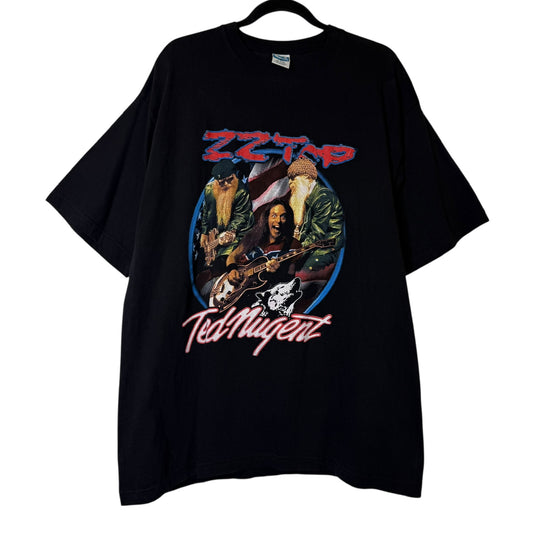 2003 ZZ Top & Ted Nugent Tour T-Shirt Sz XL (A9911)