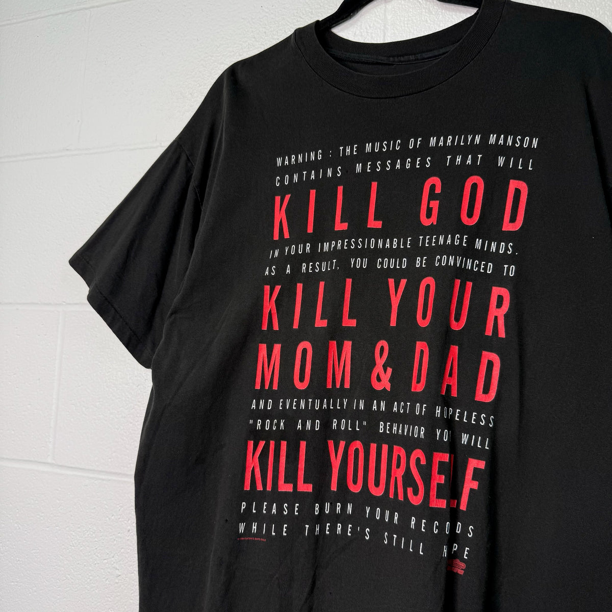 90s Marilyn Manson Kill God Band T-Shirt Sz L