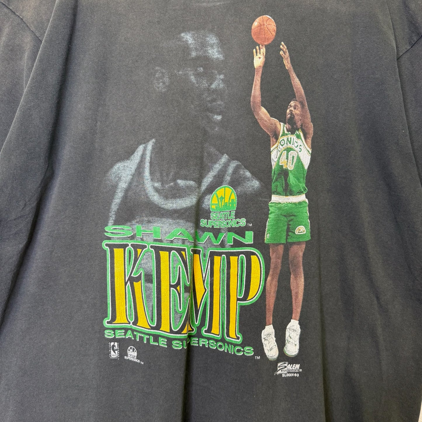 90s Shawn Kemp Seattle Supersonics Salem NBA T-Shirt Sz XL (B2232)