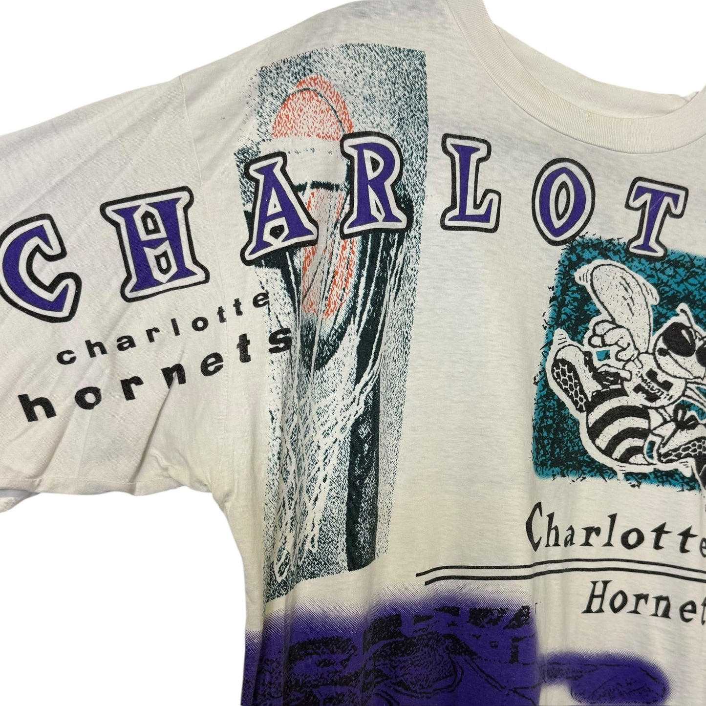 90s Charlotte Hornets Magic Johnson T's NBA AOP Sz XL