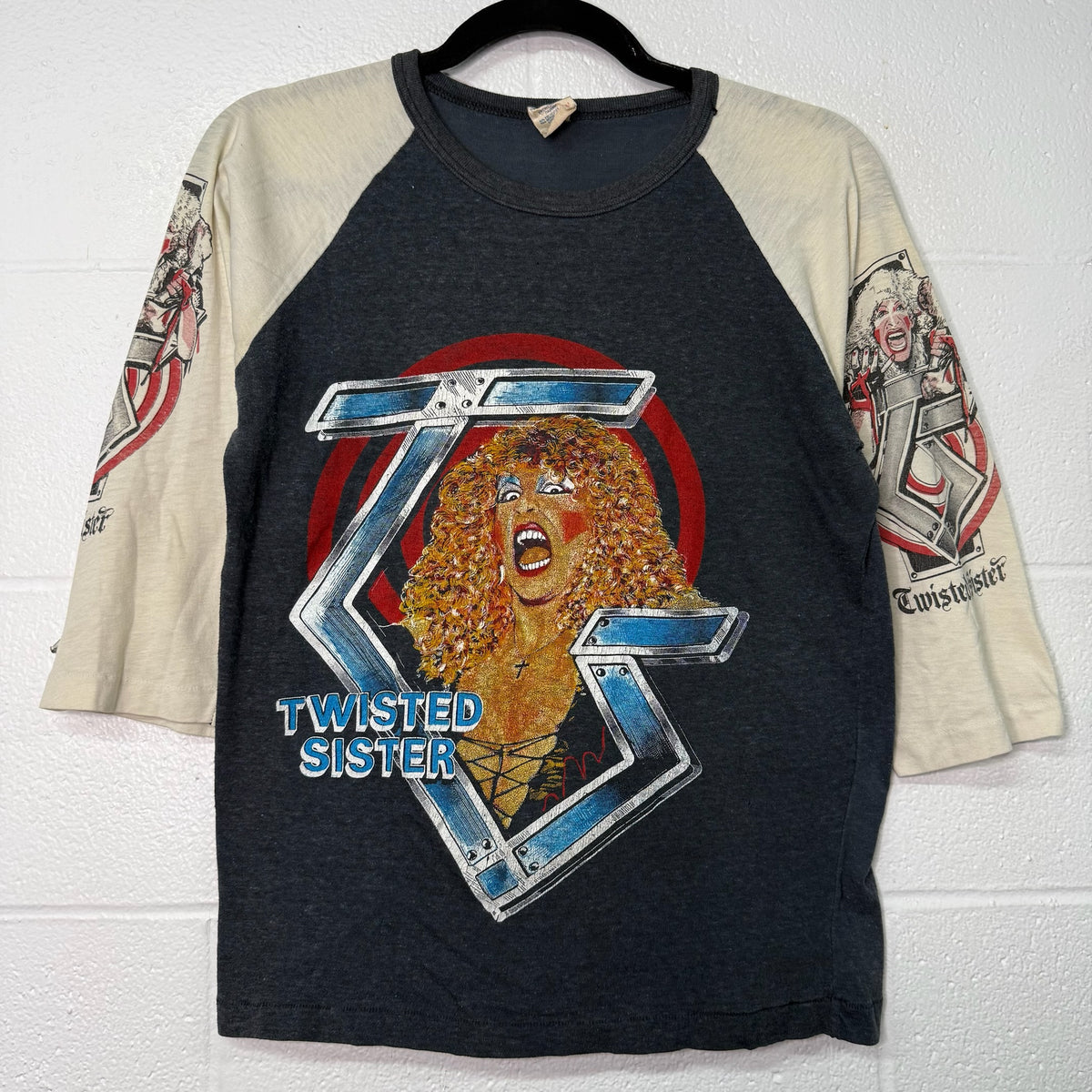 80s Twisted Sister I Wanna Rock Band Raglan T-Shirt Sz M
