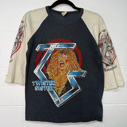 80s Twisted Sister I Wanna Rock Band Raglan T-Shirt Sz M