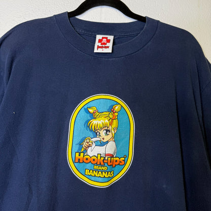 90's Hook-ups Banana Girl Skate T-Shirt Sz L (B1702)