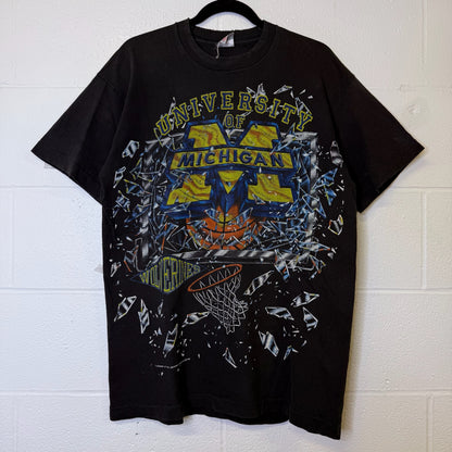 90’s Michigan Wolverines Shattered Backboard T-shirt Sz L (B2540)