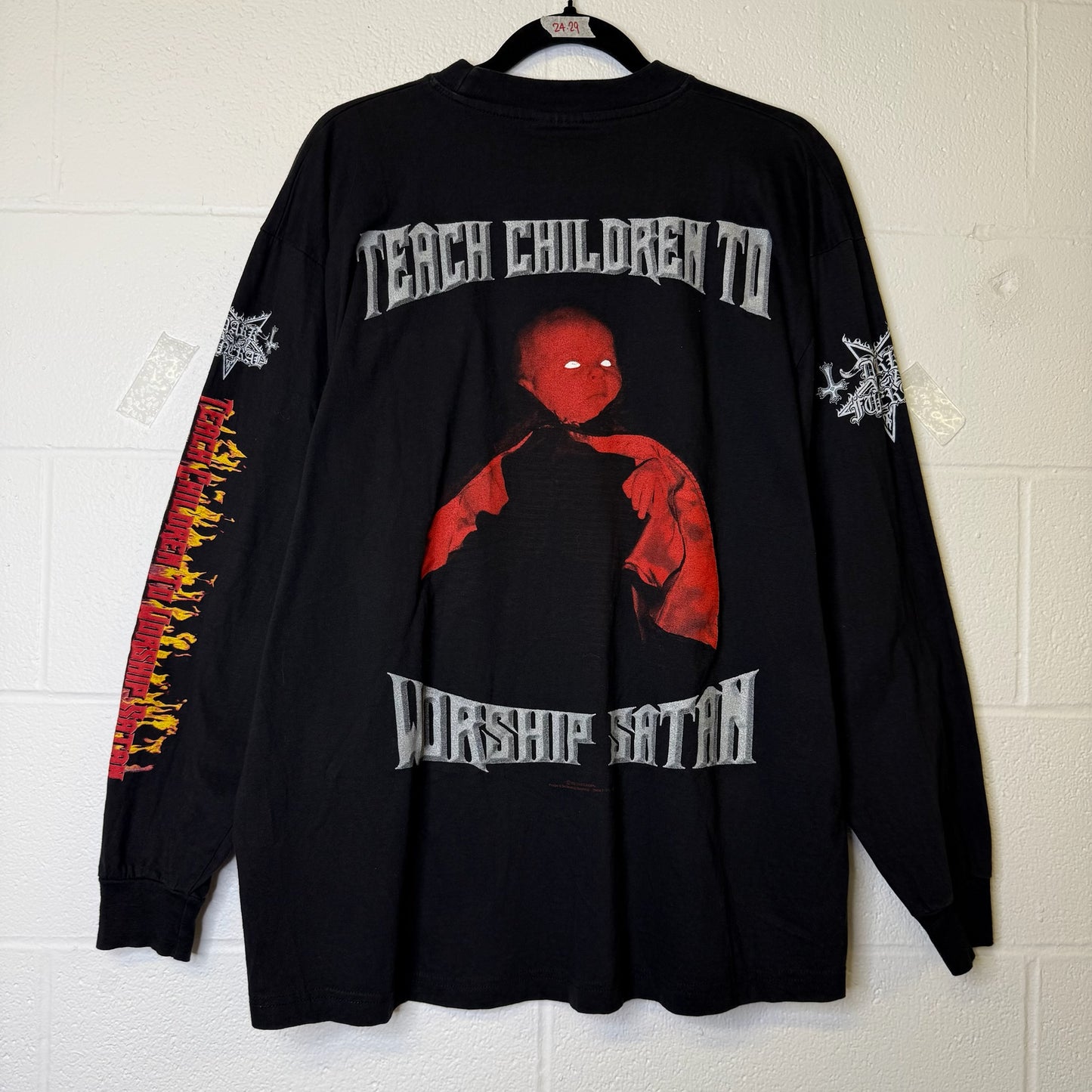 2000 Dark Funeral Teach Children to Worship Satan Long Sleeve Band T-Shirt Sz XL (B656)